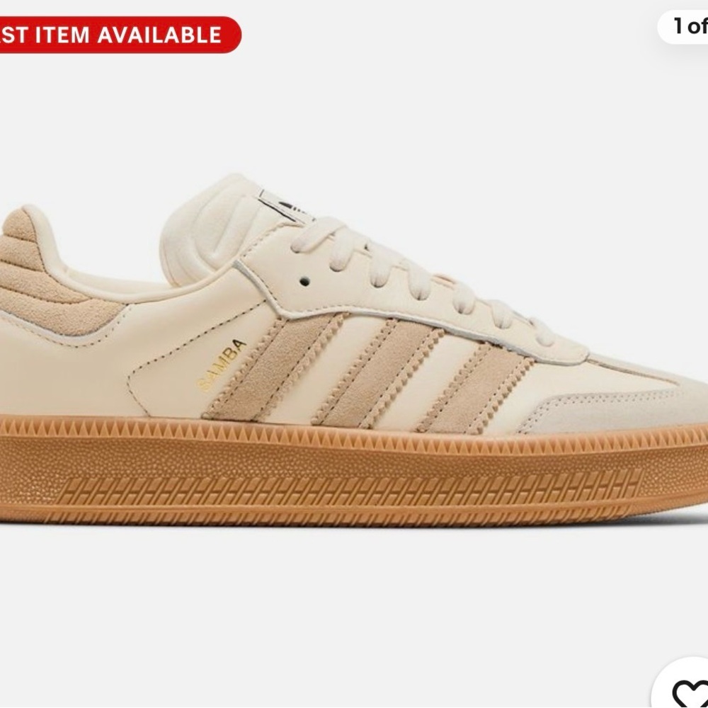 Adidas Samba Xlg Beige and Cream Sneakers